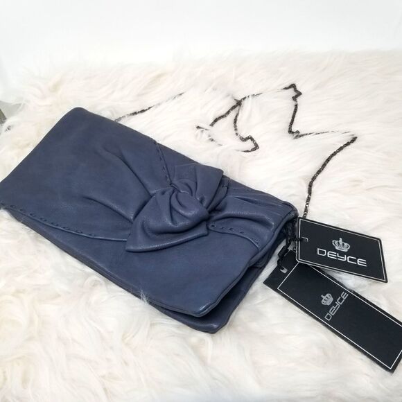 Grey/Blue Deyce Crossbody/ Clutch Bag - Picture 1 of 13